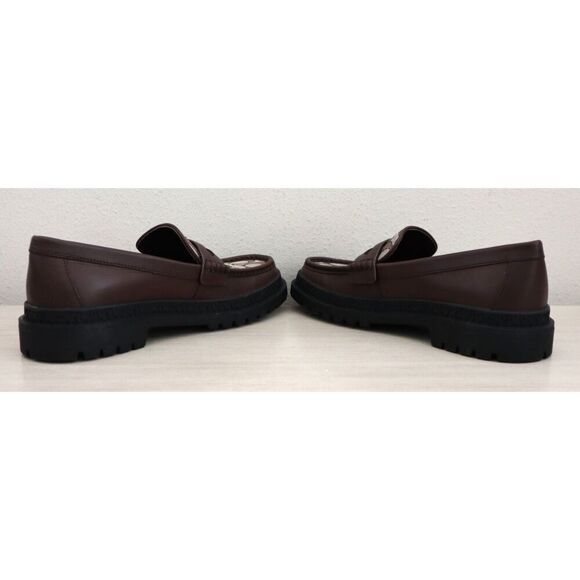 Coach CC833 Men's Sz 8D Brown Signature Jacquard Leather Brooks Loafers - Picture 10 of 13